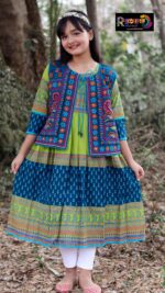 Rangmaya cotton kurti with koti for baby girls- BKGT-3031 { Tiya Body+ Tora koti  } - Image 5