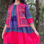 Rangmaya cotton kurti with koti for baby girls- BKGT-3036