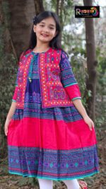 Rangmaya cotton kurti with koti for baby girls- BKGT-3036
