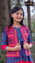 Rangmaya cotton kurti with koti for baby girls- BKGT-3036 - Image 4