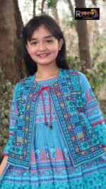 Rangmaya cotton kurti with koti for baby girls- BKGT-3037 - Image 5