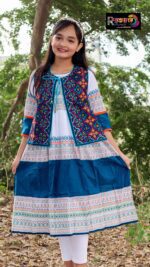 Rangmaya cotton kurti with koti for baby girls- BKGT-3035 - Image 4