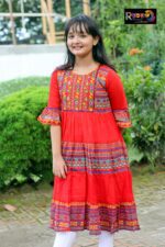 Rangmaya cotton kurti with koti for baby girls- BGT-2020 - Image 5
