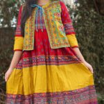 Rangmaya cotton kurti with koti for baby girls- BKGT-3025