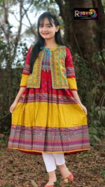 Rangmaya cotton kurti with koti for baby girls- BKGT-3025 - Image 5