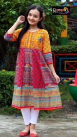 Rangmaya cotton kurti for baby girls- BGT-2021 - Image 3