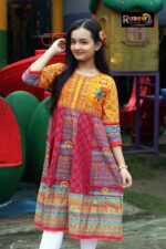 Rangmaya cotton kurti for baby girls- BGT-2021 - Image 5
