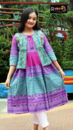 Rangmaya cotton kurti with koti for baby girls- BKGT-3046