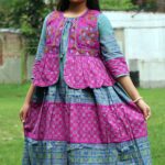 Rangmaya cotton kurti with koti for baby girls- BKGT-3044