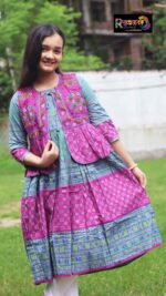 Rangmaya cotton kurti with koti for baby girls- BKGT-3044 - Image 5