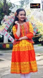 Rangmaya cotton kurti with koti for baby girls- BKGT-3048 - Image 3