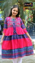 Rangmaya cotton kurti with koti for baby girls- BKGT-3043 - Image 6