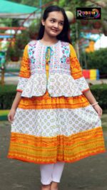 Rangmaya cotton kurti with koti for baby girls- BKGT-3041 - Image 7