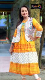 Rangmaya cotton kurti with koti for women- KGT-5028 - Image 3