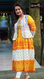 Rangmaya cotton kurti with koti for women- KGT-5028 - Image 4