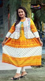 Rangmaya cotton kurti with koti for women- KGT-5028