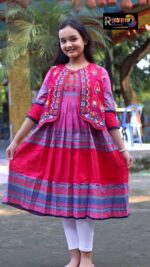 Rangmaya cotton kurti with koti for baby girls- BKGT-3045
