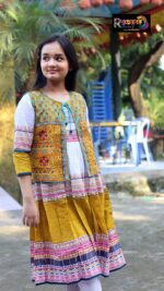 Rangmaya cotton kurti with koti for baby girls- BKGT-3042 - Image 2