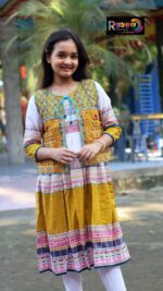 Rangmaya cotton kurti with koti for baby girls- BKGT-3042 - Image 3