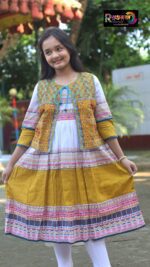 Rangmaya cotton kurti with koti for baby girls- BKGT-3042 - Image 6