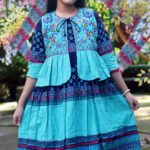 Rangmaya cotton kurti with koti for baby girls- BKGT-3047