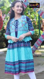 Rangmaya cotton kurti with koti for baby girls- BKGT-3047 - Image 7