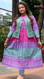 Rangmaya cotton kurti with koti for women- KGT-5029 - Image 3
