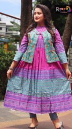 Rangmaya cotton kurti with koti for women- KGT-5029
