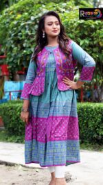 Rangmaya cotton kurti with koti for women- KGT-5030
