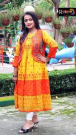Rangmaya cotton kurti with koti for women- KGT-5031 - Image 2