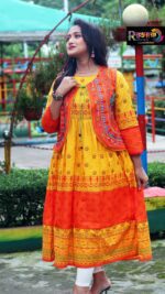 Rangmaya cotton kurti with koti for women- KGT-5031 - Image 4