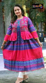 Rangmaya cotton kurti with koti for women- KGT-5032
