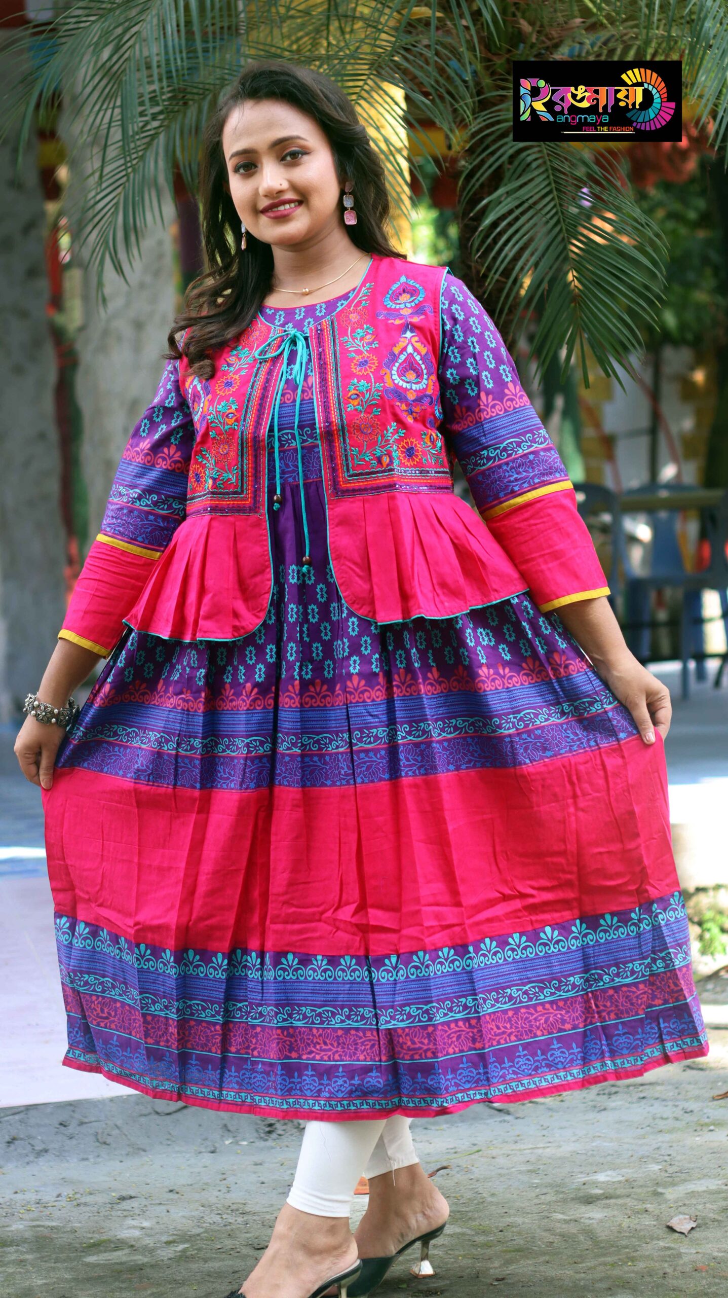 IMG_0883 Rangmaya cotton kurti with koti for women- KGT-5032 - Image 1