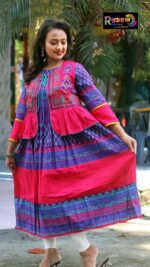 Rangmaya cotton kurti with koti for women- KGT-5032 - Image 3
