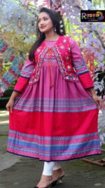 Rangmaya cotton kurti with koti for women- KGT-5033 - Image 6