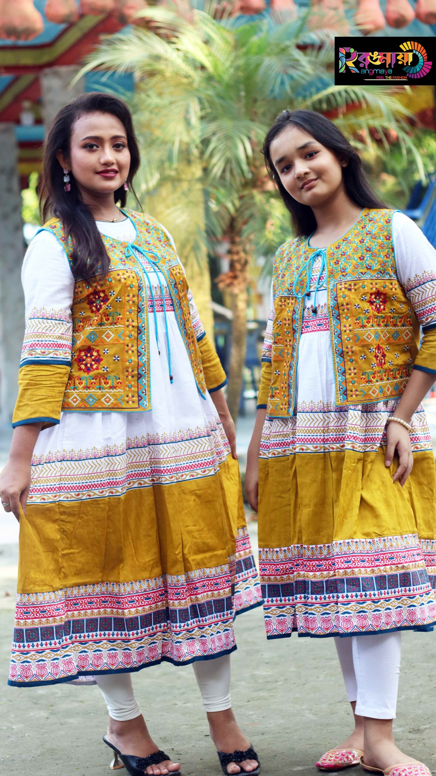 IMG_1132 Rangmaya combo cotton kurti with koti for women- CMK-8022 - Image 1