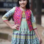Rangmaya cotton kurti with koti for baby girls- BKGT-3006