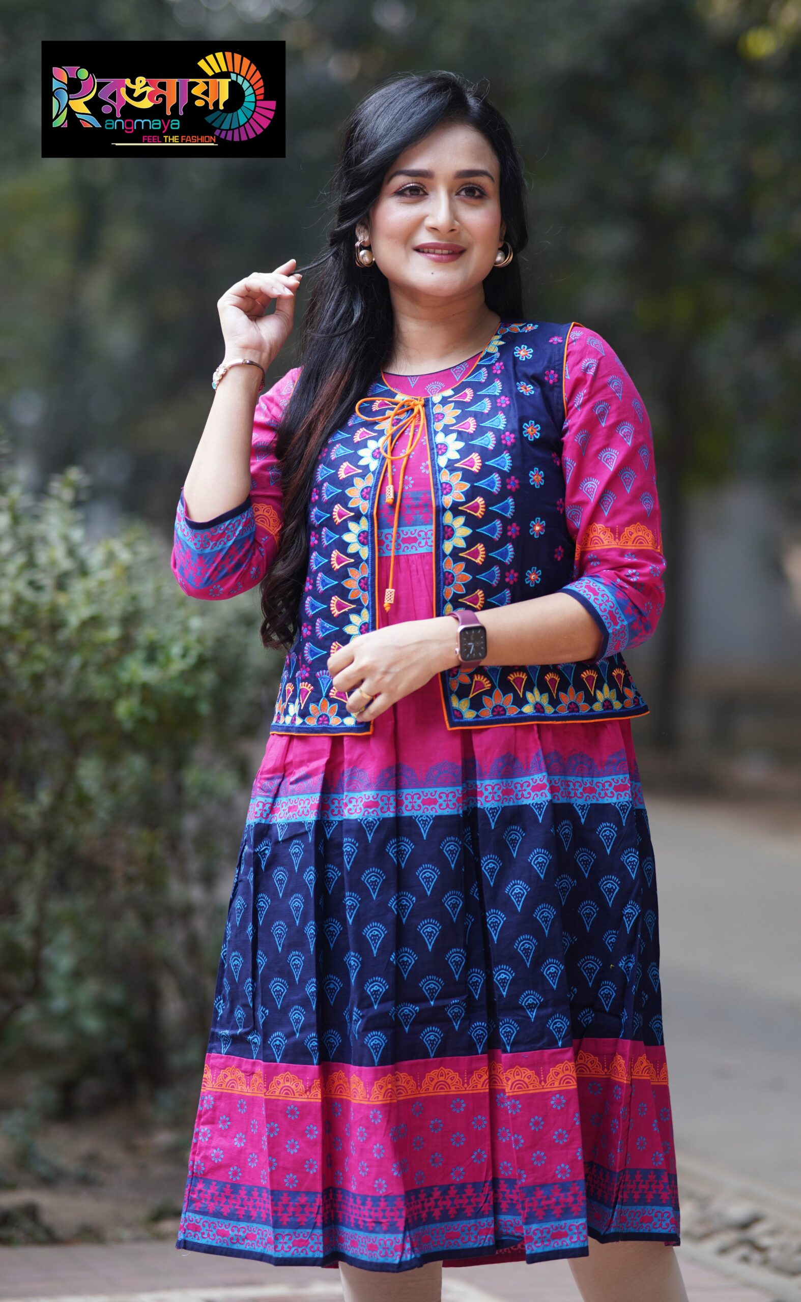 DSC04045 Rangmaya cotton kurti with koti for women- KGT-5015 - Image 1