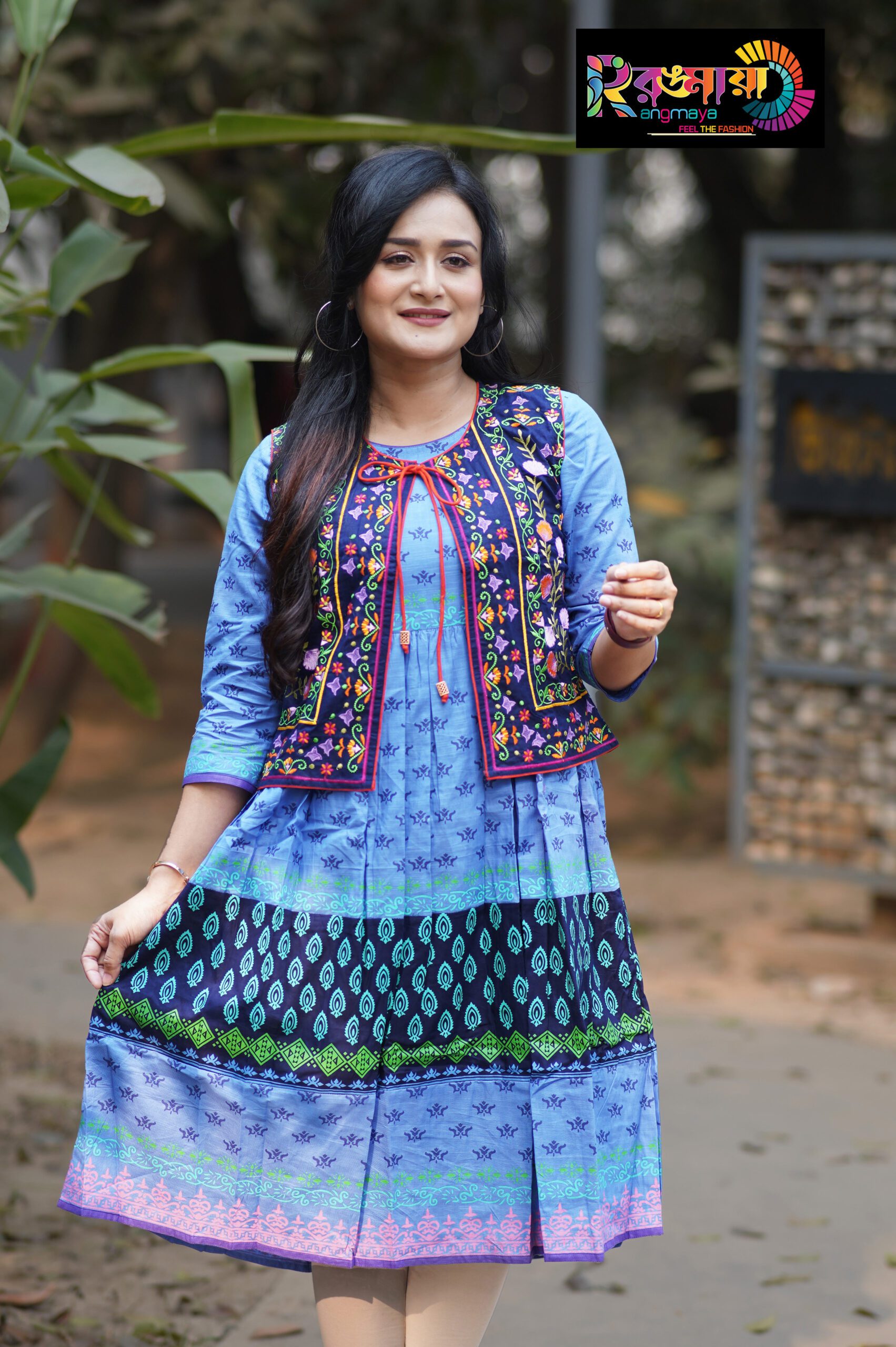 DSC04075 Rangmaya cotton kurti with koti for women- KGT-5010 - Image 1