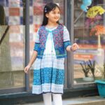 Rangmaya cotton kurti with koti for baby girls- BKGT-3011