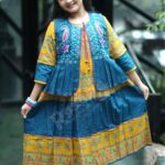 Rangmaya cotton kurti with koti for baby girls- BKGT-3012