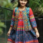 Rangmaya cotton kurti with koti for baby girls- BKGT-3013
