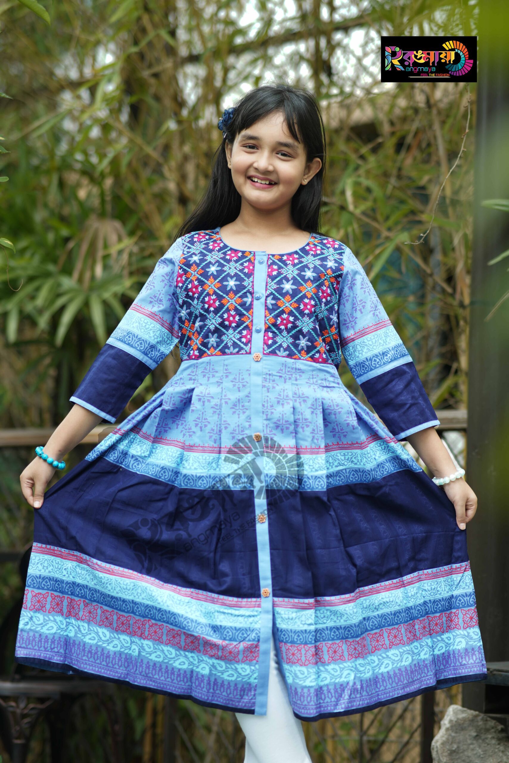 DSC07591 Rangmaya cotton kurti for baby girls- BGT-2011 - Image 1