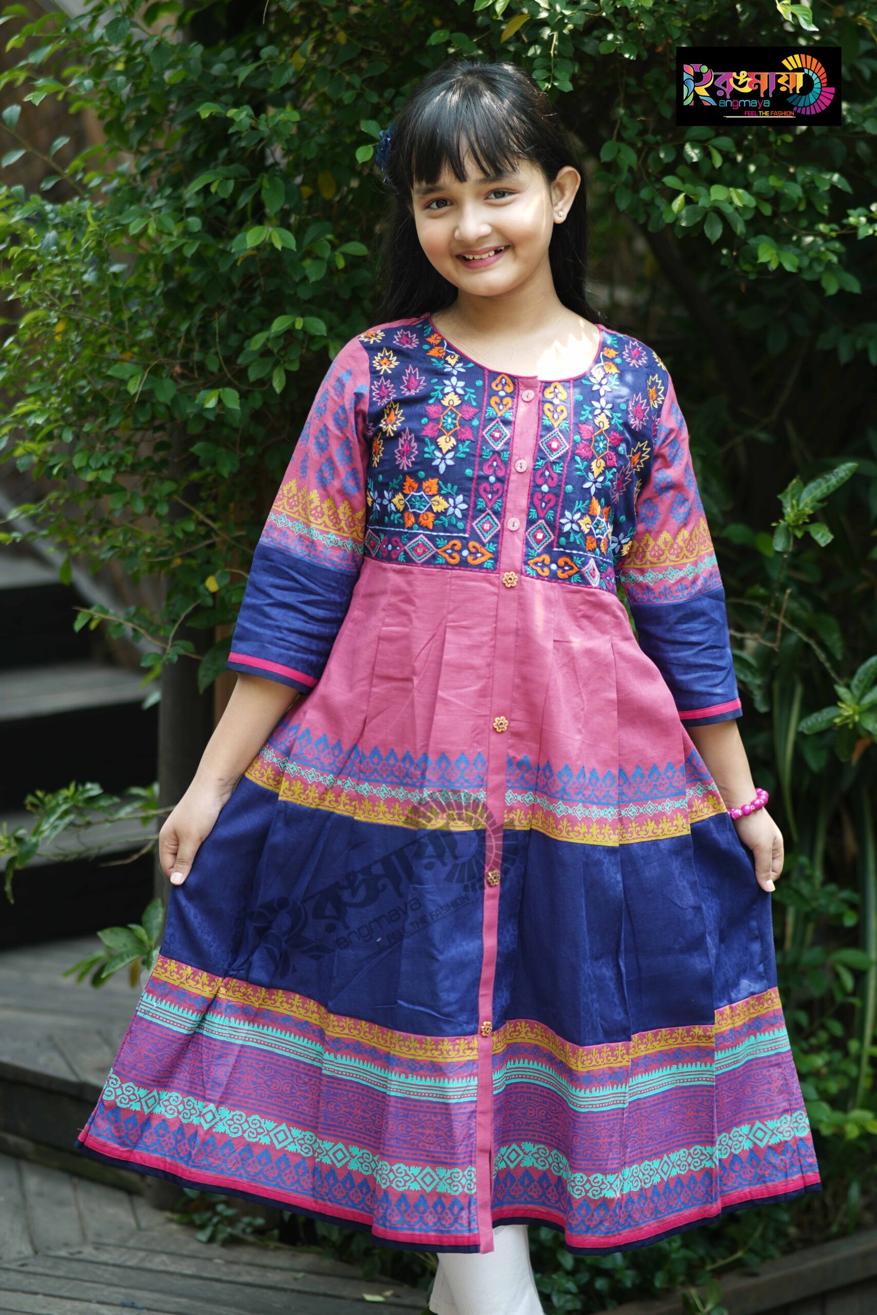 DSC07628 Rangmaya cotton kurti for baby girls- BGT-2012 - Image 1