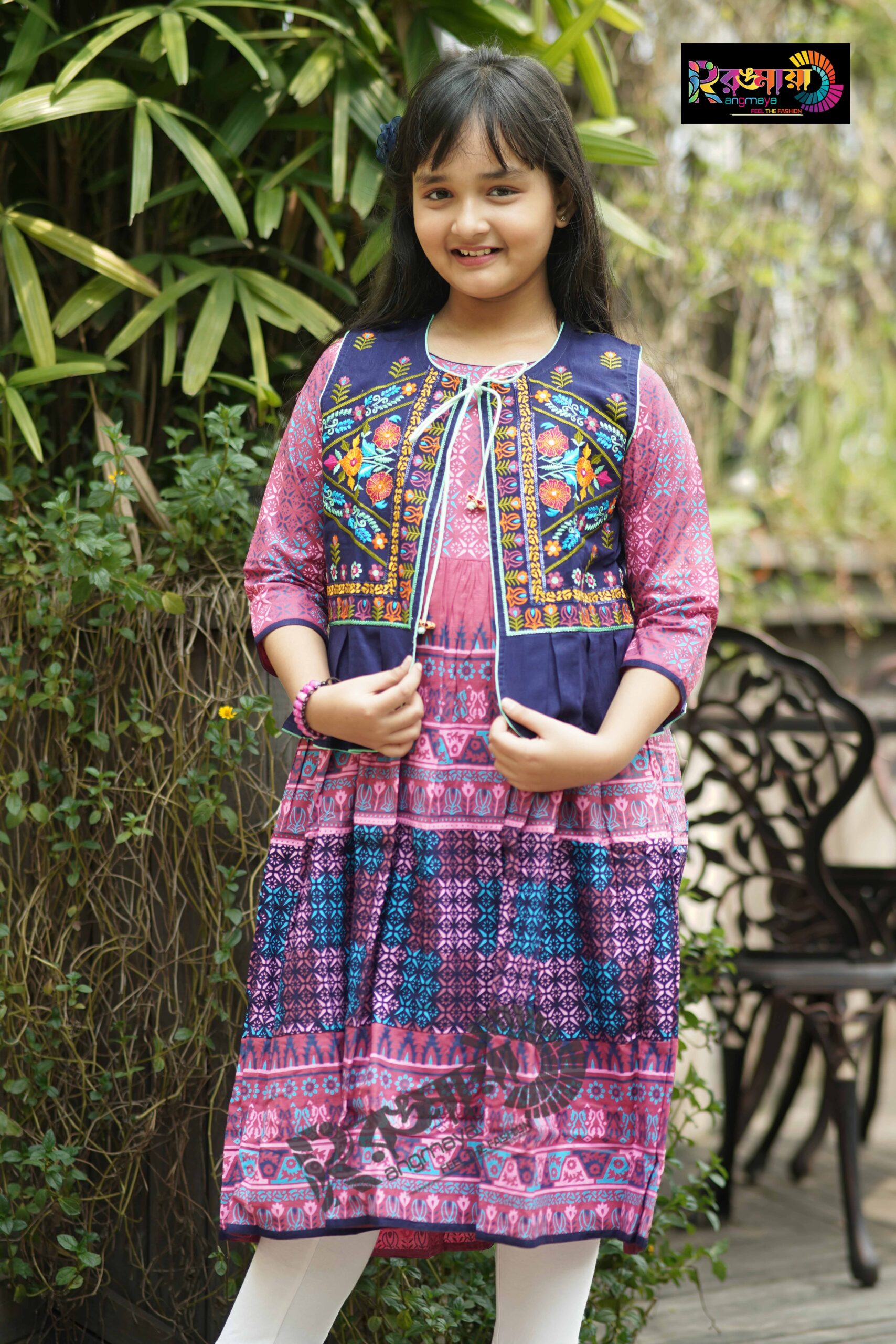 DSC07806 Rangmaya cotton kurti with koti for baby girls- BKGT-3018 - Image 1