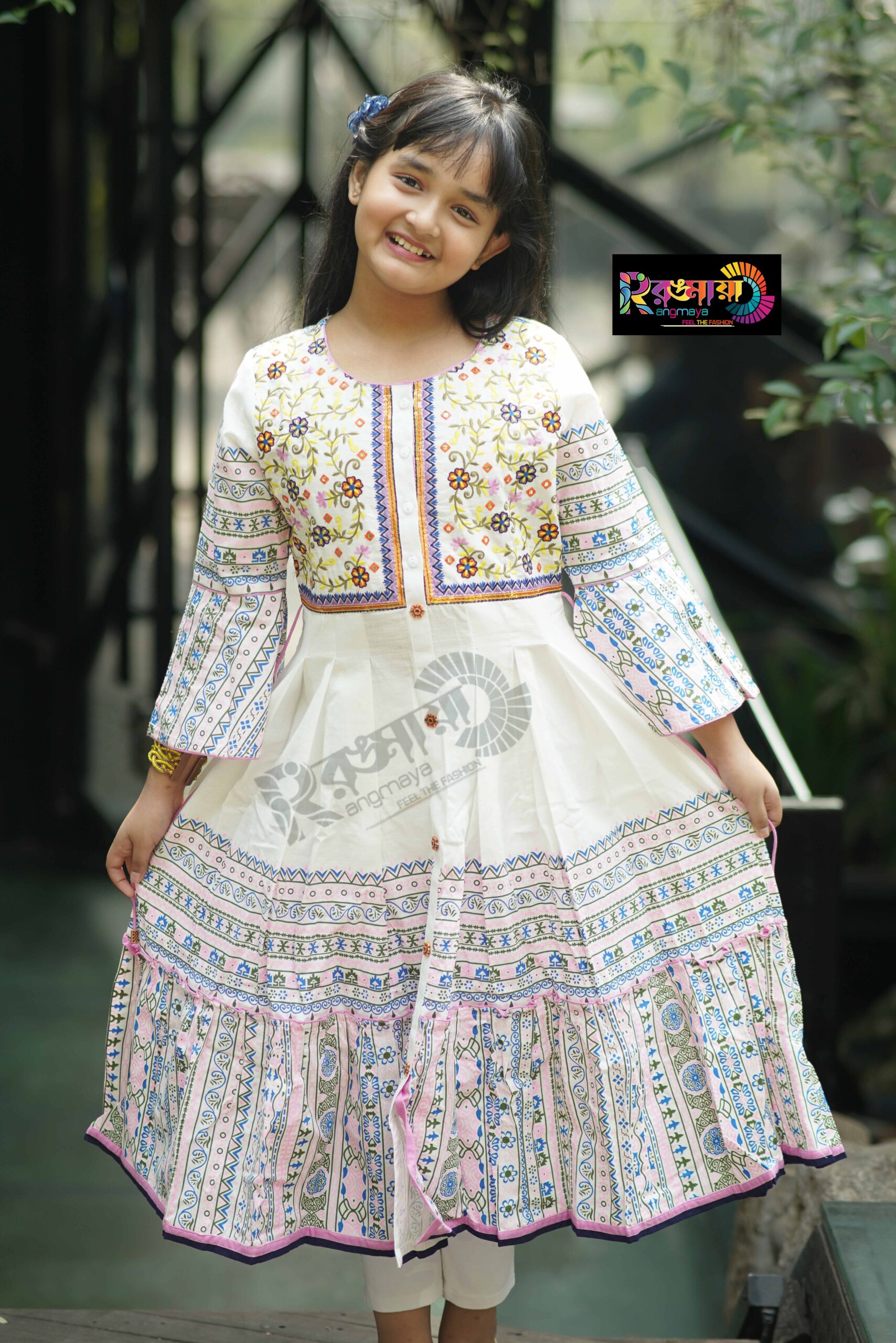 DSC07869 Rangmaya cotton kurti for baby girls- BGT-2013 - Image 1