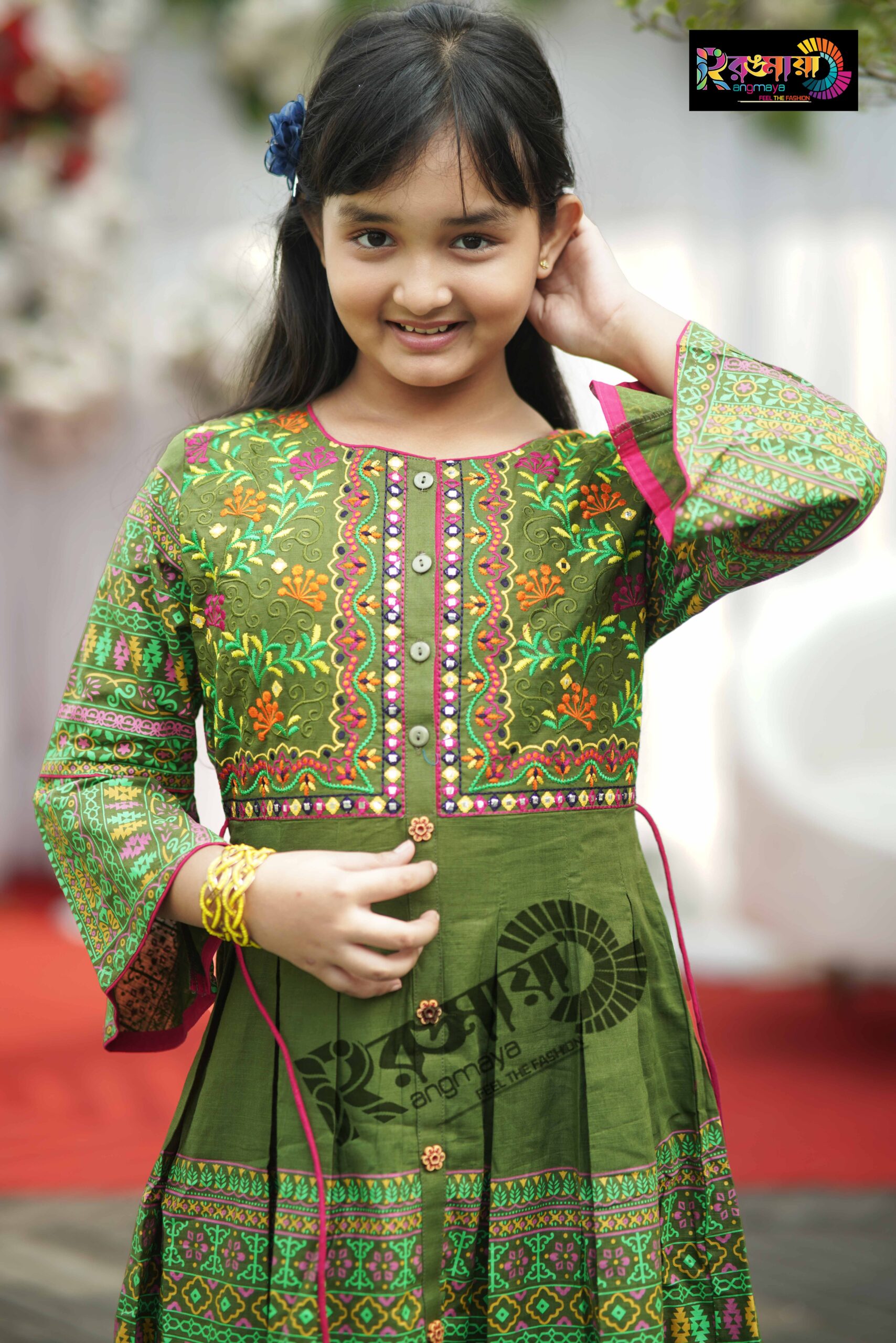DSC07929 Rangmaya cotton kurti for baby girls- BGT-2014 - Image 1