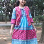 Rangmaya cotton kurti with koti for baby girls- BKGT-3020