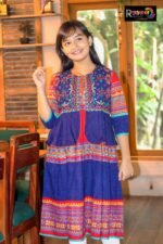 Rangmaya cotton kurti with koti for baby girls- BKGT-3023 - Image 3