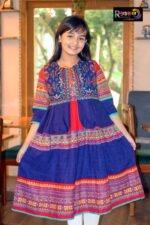 Rangmaya cotton kurti with koti for baby girls- BKGT-3023